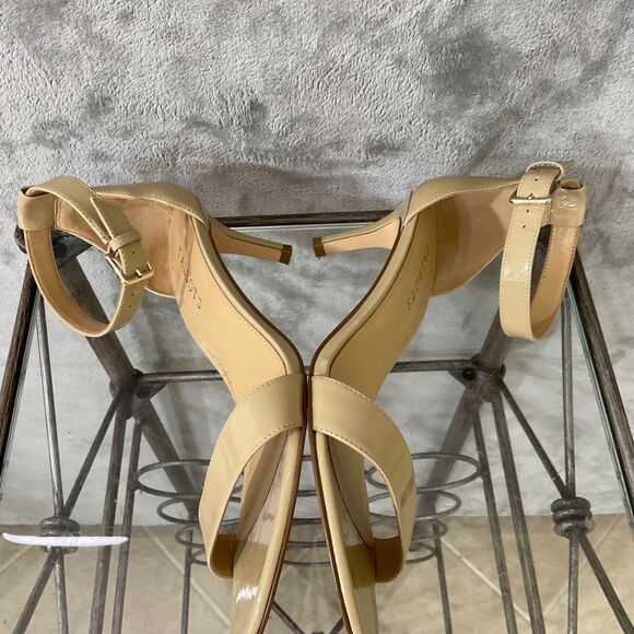 Talbots Patent Leather dressy Open Toe heels Women’s 8.5 Tan nude - Picture 6 of 9